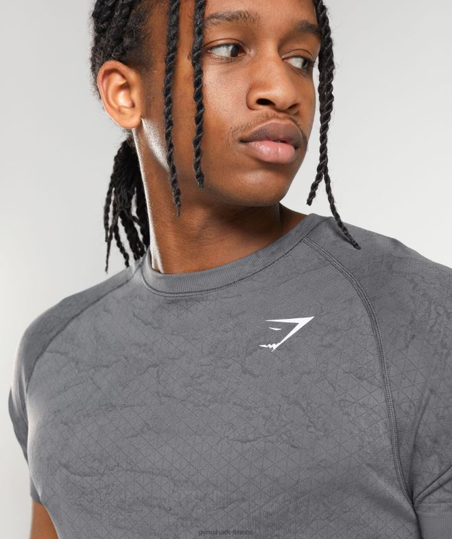 Gymshark t-shirt géo sans couture gris anthracite/noir Hommes 6HF28629