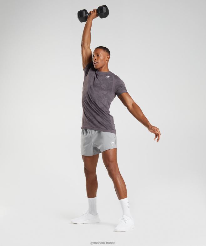 Gymshark t-shirt géo sans couture musc lilas/noir Hommes 6HF28716