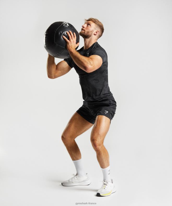 Gymshark t-shirt géo sans couture noir/gris anthracite Hommes 6HF28575