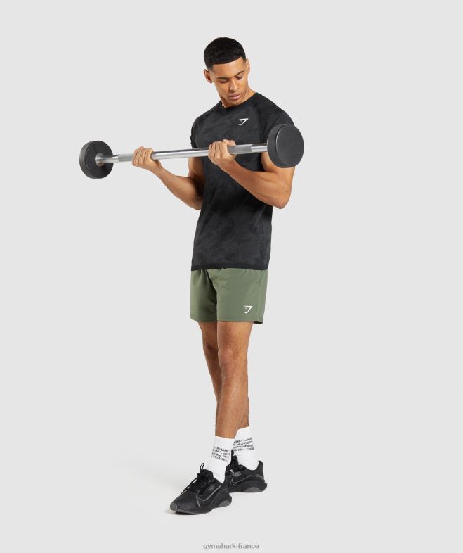 Gymshark t-shirt géo sans couture noir/gris anthracite Hommes 6HF28635