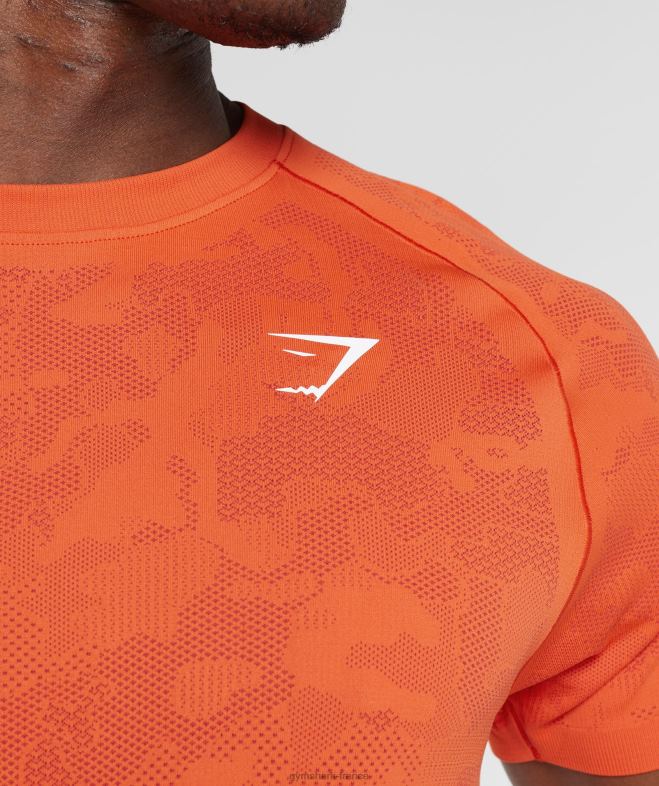 Gymshark t-shirt géo sans couture rouge poivre/rouge salsa Hommes 6HF28616
