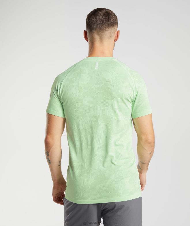 Gymshark t-shirt géo sans couture vert aloès/vert thé Hommes 6HF28609