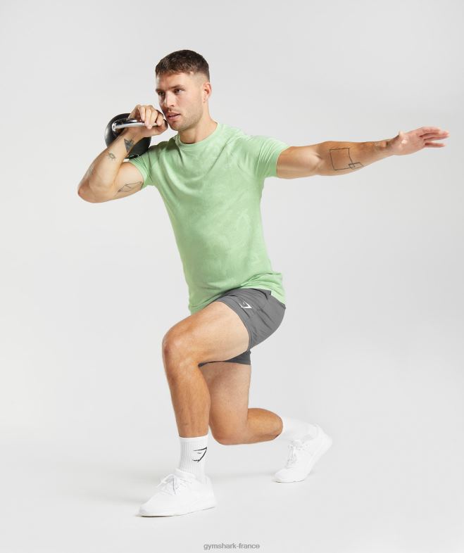 Gymshark t-shirt géo sans couture vert aloès/vert thé Hommes 6HF28609