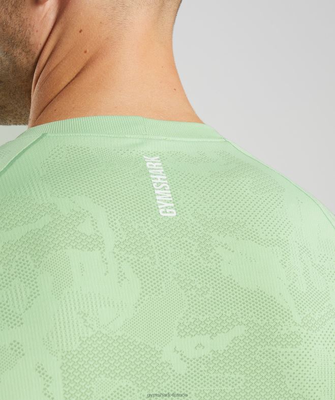 Gymshark t-shirt géo sans couture vert aloès/vert thé Hommes 6HF28609