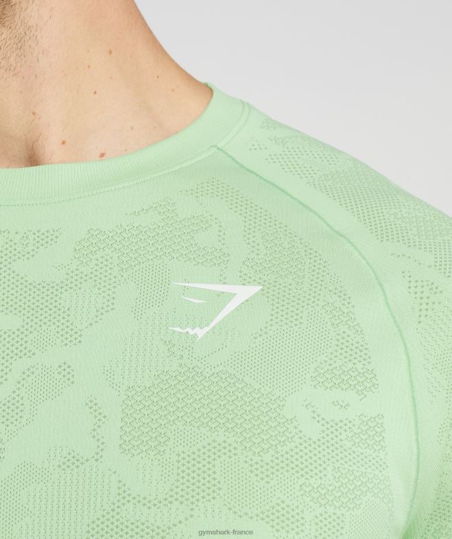 Gymshark t-shirt géo sans couture vert aloès/vert thé Hommes 6HF28609