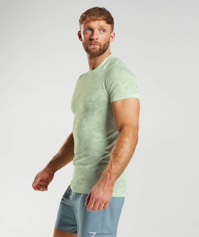 Gymshark t-shirt géo sans couture vert flore/vert saule Hommes 6HF28657