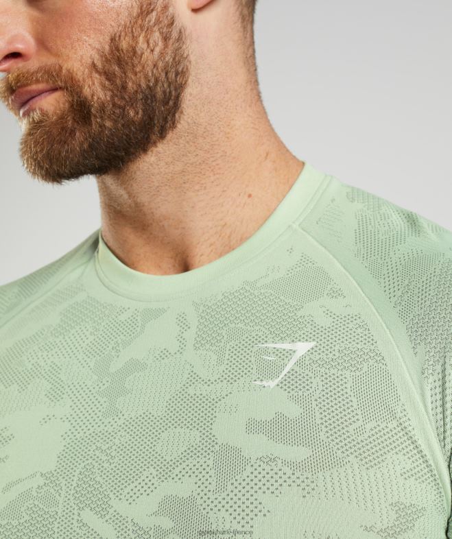 Gymshark t-shirt géo sans couture vert flore/vert saule Hommes 6HF28657