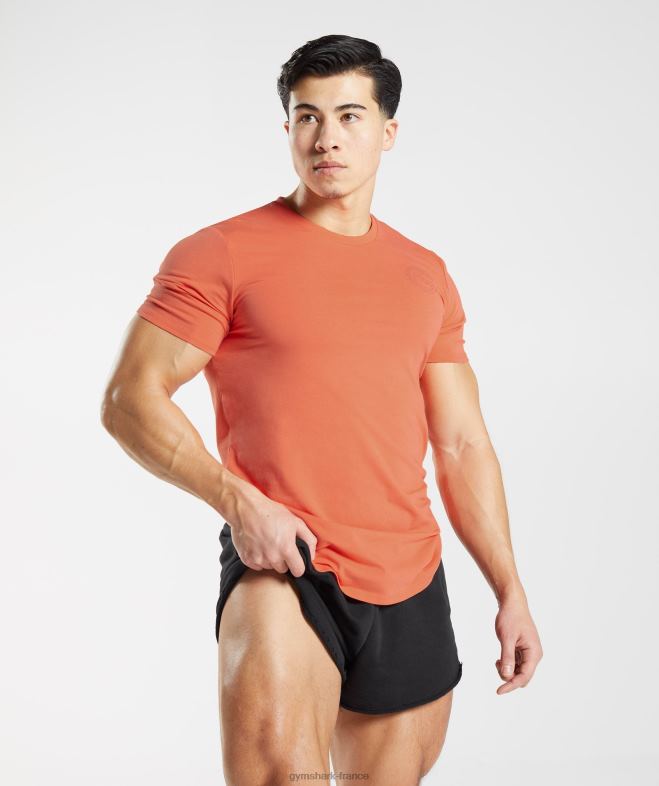 Gymshark t-shirt héritage orange aérospatiale Hommes 6HF28765