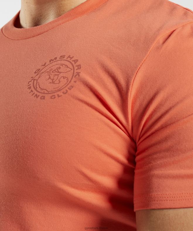 Gymshark t-shirt héritage orange aérospatiale Hommes 6HF28765