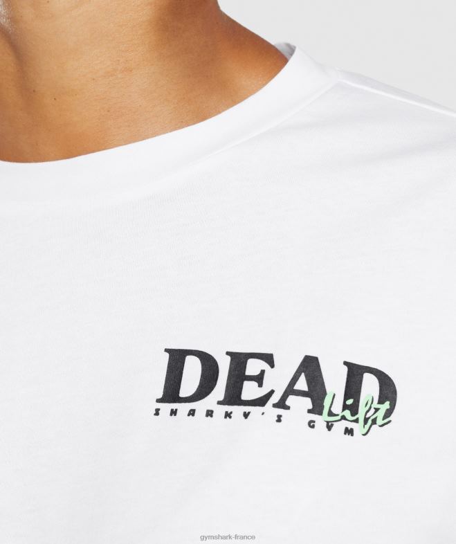 Gymshark t-shirt midi soulevé de terre blanc femmes 6HF28426