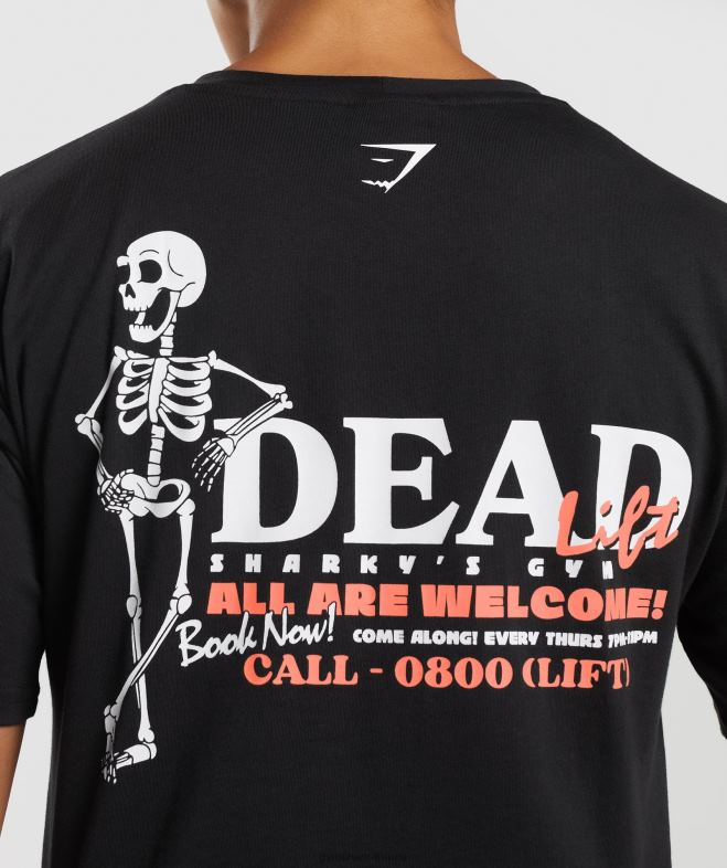 Gymshark t-shirt midi soulevé de terre noir femmes 6HF28413