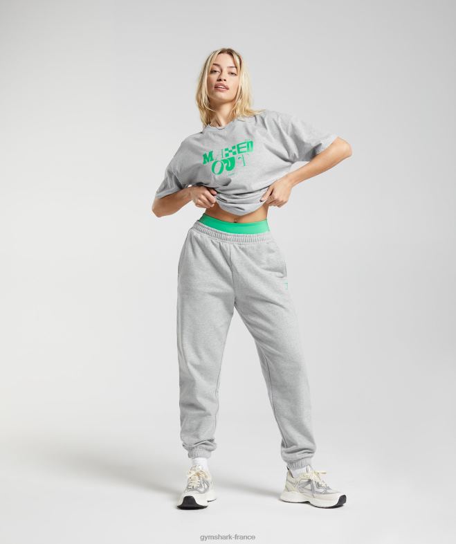 Gymshark t-shirt oversize au maximum chiné gris clair femmes 6HF28482