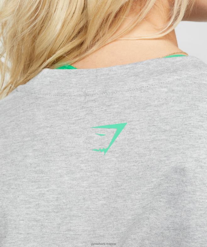 Gymshark t-shirt oversize au maximum chiné gris clair femmes 6HF28482