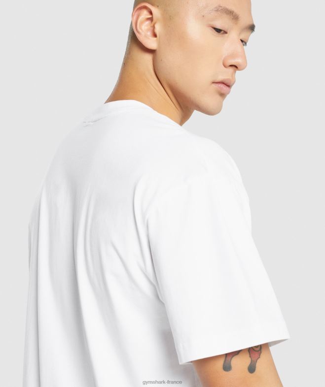 Gymshark t-shirt oversize essentiel blanc Hommes 6HF28572