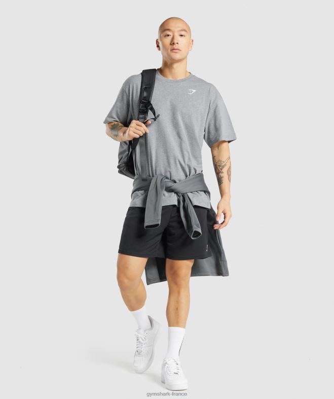Gymshark t-shirt oversize essentiel gris anthracite chiné Hommes 6HF28620