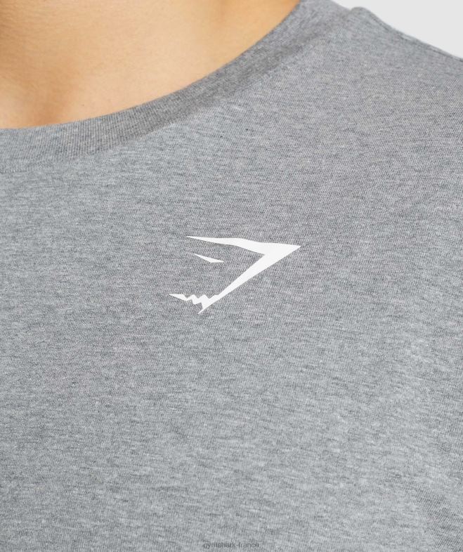 Gymshark t-shirt oversize essentiel gris anthracite chiné Hommes 6HF28620