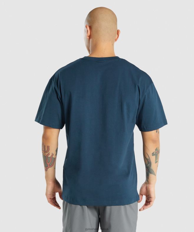 Gymshark t-shirt oversize essentiel marine Hommes 6HF28573