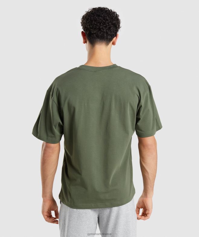 Gymshark t-shirt oversize essentiel noyau d\olive Hommes 6HF28623