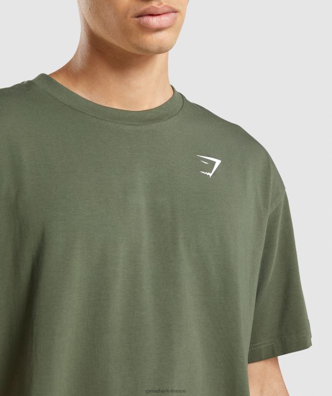 Gymshark t-shirt oversize essentiel noyau d\olive Hommes 6HF28623