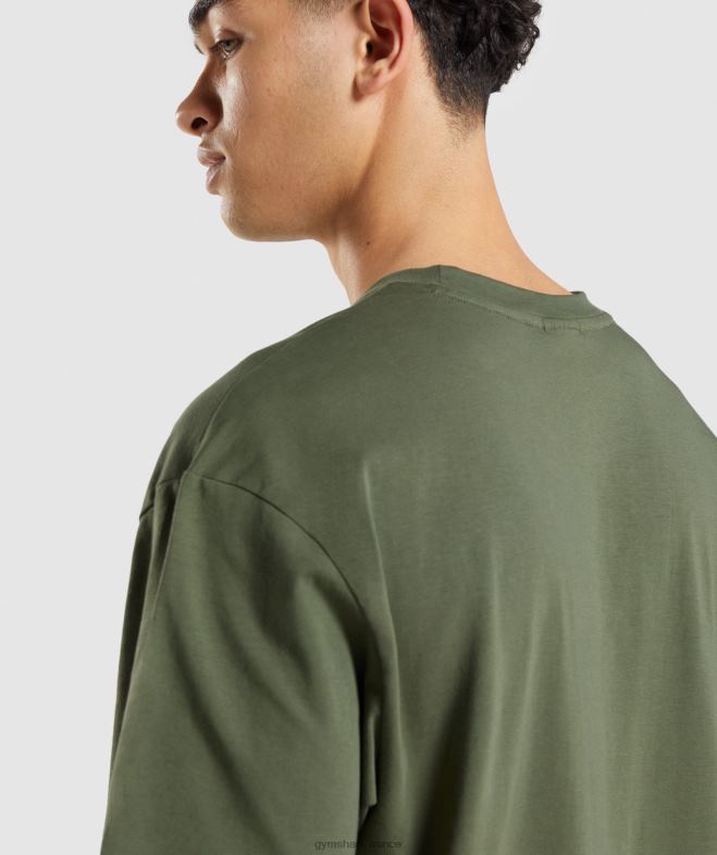 Gymshark t-shirt oversize essentiel noyau d\olive Hommes 6HF28623