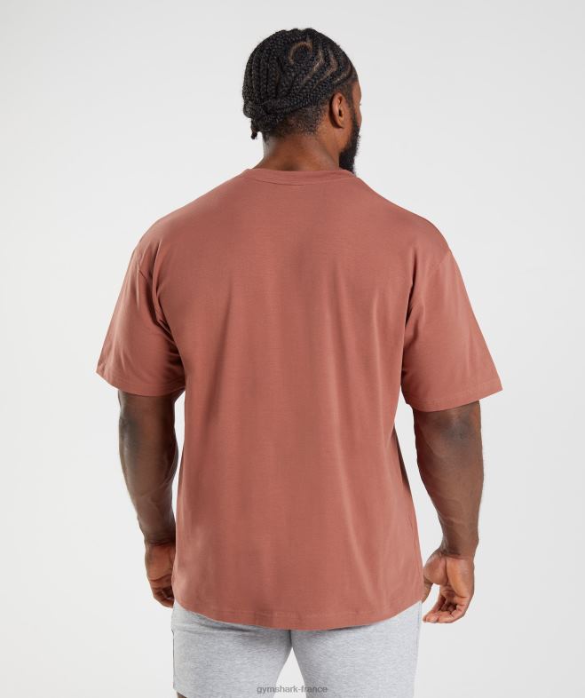 Gymshark t-shirt oversize essentiel rose marron Hommes 6HF28761