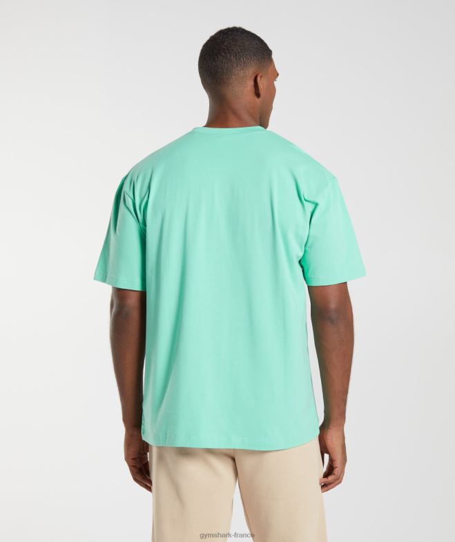 Gymshark t-shirt oversize essentiel vert oxydé Hommes 6HF28595
