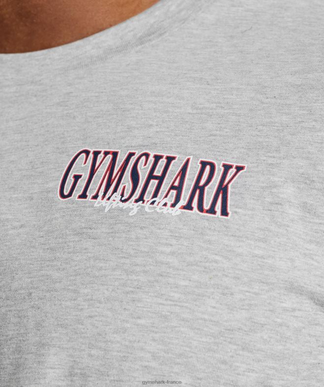 Gymshark t-shirt oversize rétrowave chiné à noyau gris clair Hommes 6HF28587