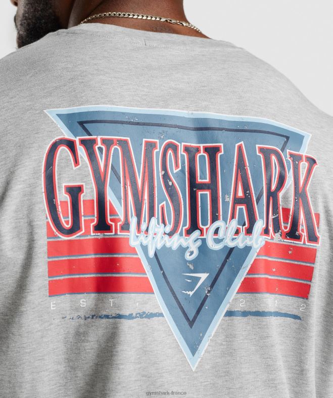 Gymshark t-shirt oversize rétrowave chiné à noyau gris clair Hommes 6HF28587