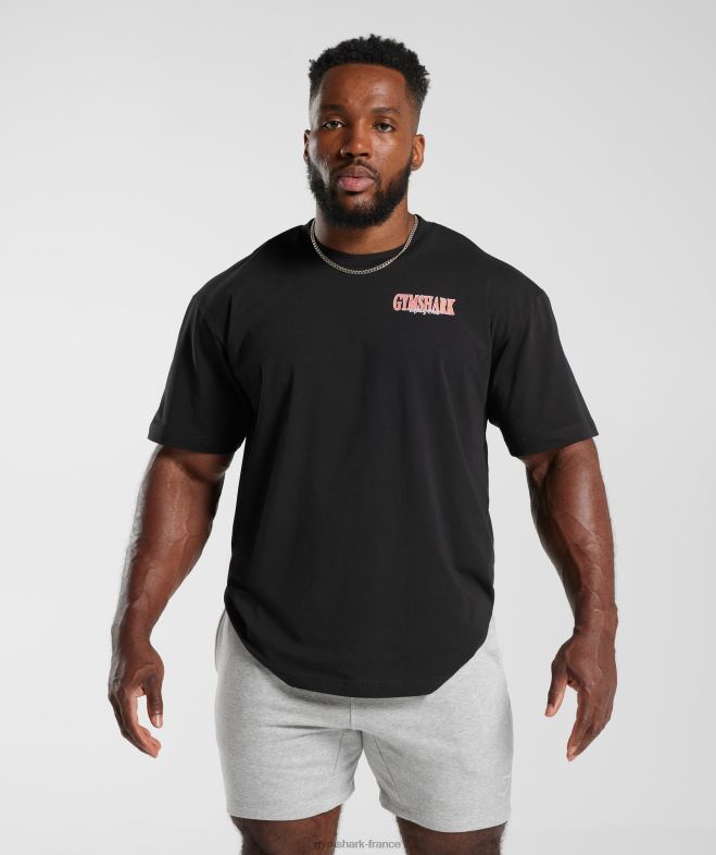 Gymshark t-shirt oversize rétrowave noir Hommes 6HF28589