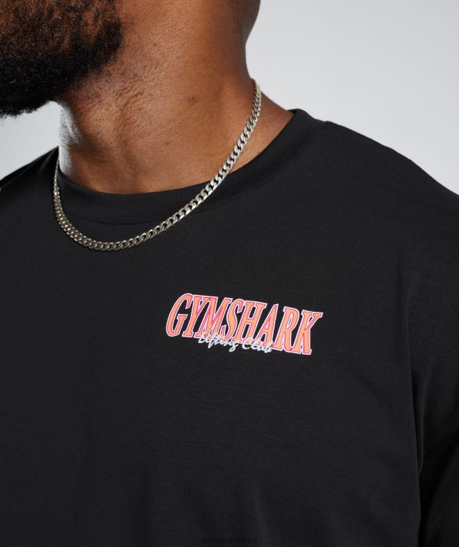 Gymshark t-shirt oversize rétrowave noir Hommes 6HF28589