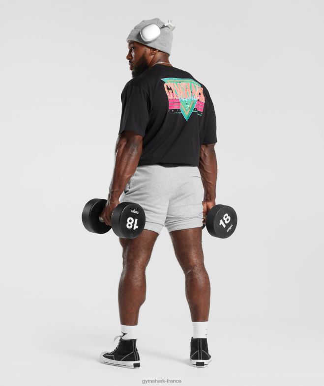 Gymshark t-shirt oversize rétrowave noir Hommes 6HF28589