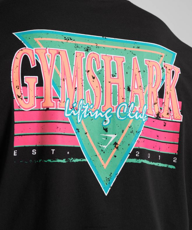 Gymshark t-shirt oversize rétrowave noir Hommes 6HF28589