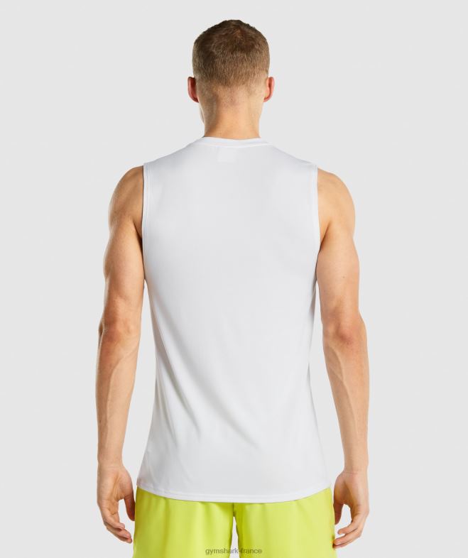 Gymshark t-shirt sans manches à l\arrivée blanc Hommes 6HF28898