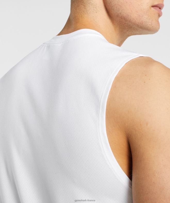 Gymshark t-shirt sans manches à l\arrivée blanc Hommes 6HF28898