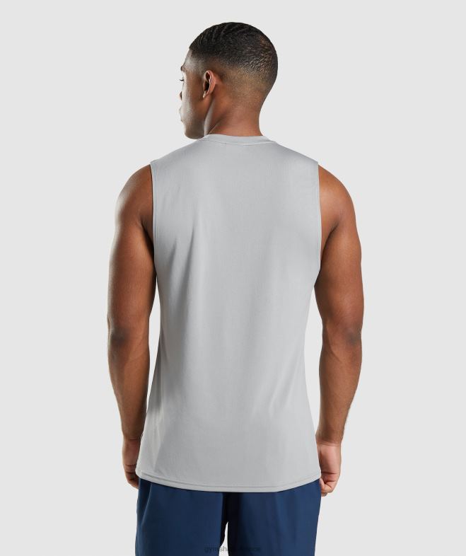 Gymshark t-shirt sans manches à l\arrivée gris fumé Hommes 6HF28947