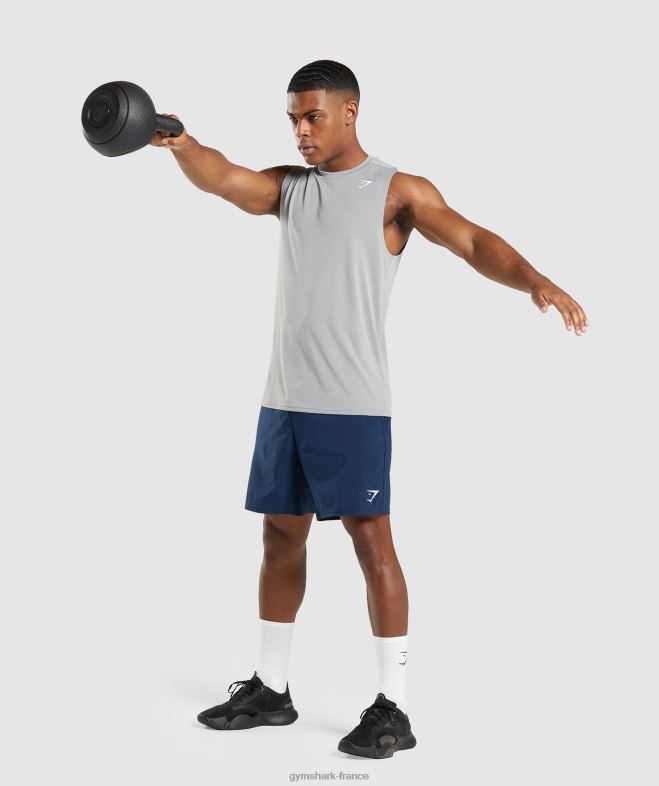 Gymshark t-shirt sans manches à l\arrivée gris fumé Hommes 6HF28947