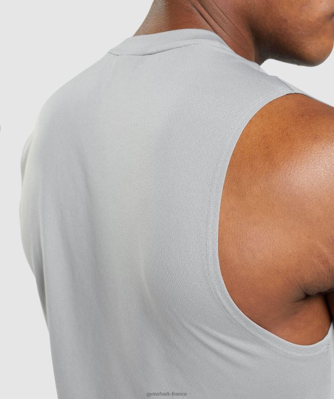 Gymshark t-shirt sans manches à l\arrivée gris fumé Hommes 6HF28947