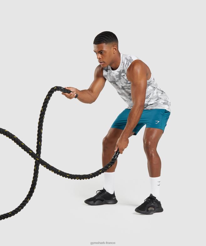 Gymshark t-shirt sans manches à l\arrivée imprimé gris clair Hommes 6HF28905