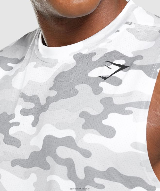 Gymshark t-shirt sans manches à l\arrivée imprimé gris clair Hommes 6HF28905