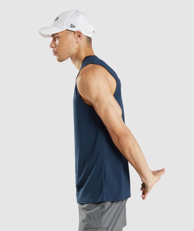 Gymshark t-shirt sans manches à l\arrivée marine Hommes 6HF28945