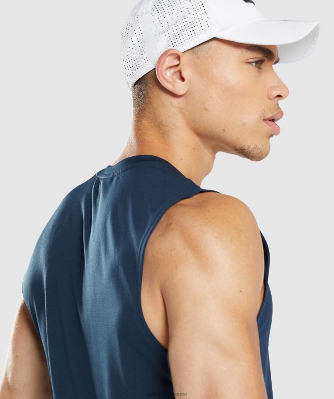 Gymshark t-shirt sans manches à l\arrivée marine Hommes 6HF28945