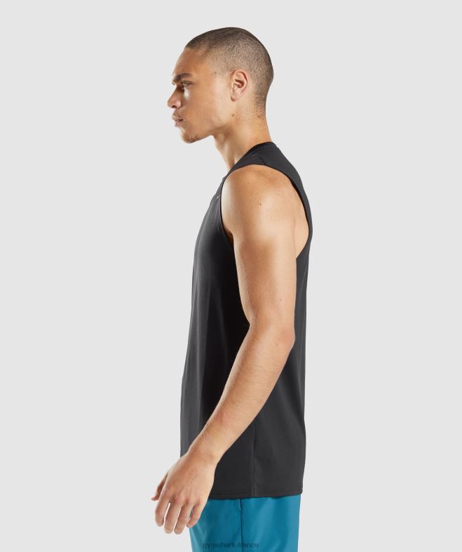 Gymshark t-shirt sans manches à l\arrivée noir Hommes 6HF28915