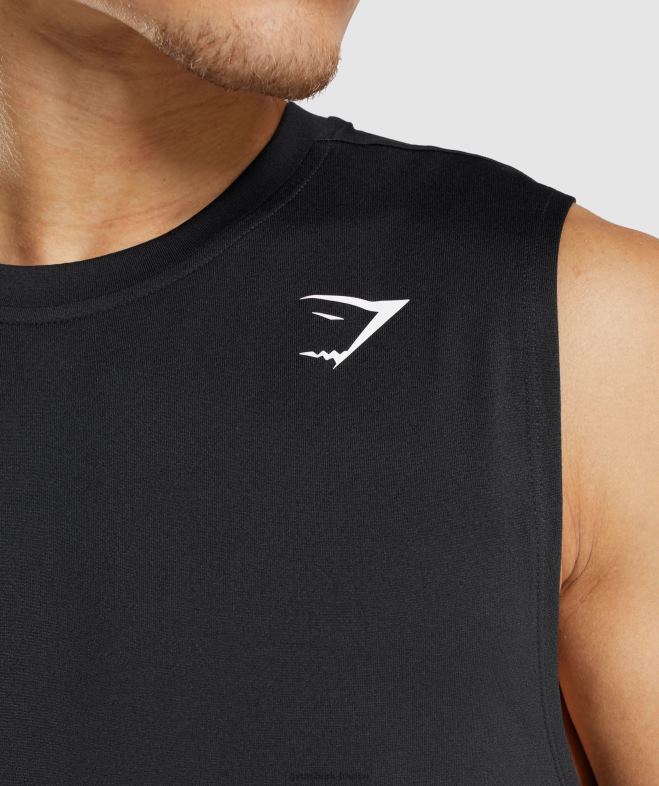 Gymshark t-shirt sans manches à l\arrivée noir Hommes 6HF28915