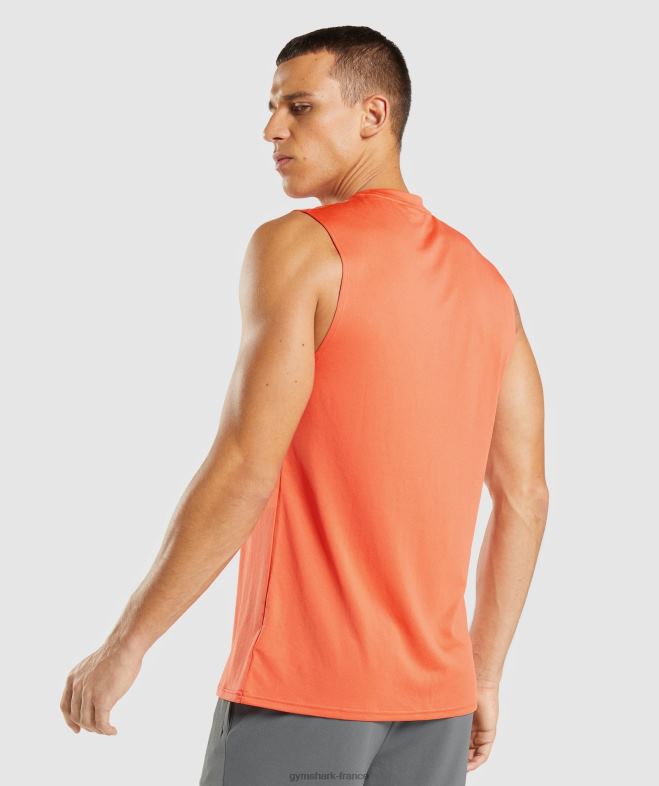 Gymshark t-shirt sans manches à l\arrivée papaye orange Hommes 6HF28939