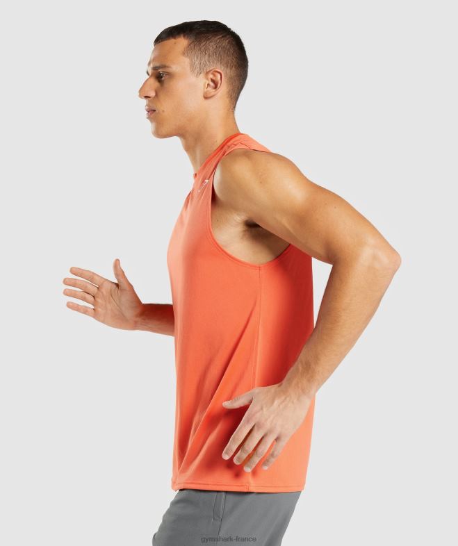 Gymshark t-shirt sans manches à l\arrivée papaye orange Hommes 6HF28939