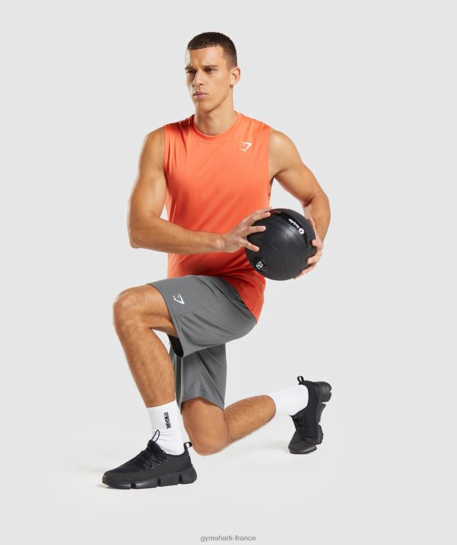 Gymshark t-shirt sans manches à l\arrivée papaye orange Hommes 6HF28939