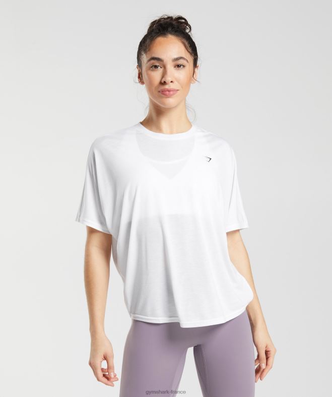 Gymshark t-shirt super doux blanc femmes 6HF28437