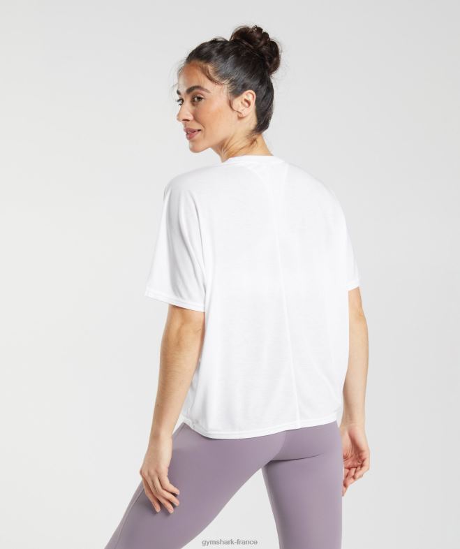 Gymshark t-shirt super doux blanc femmes 6HF28437