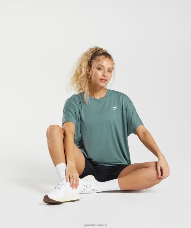 Gymshark t-shirt super doux bleu tonnerre femmes 6HF28415