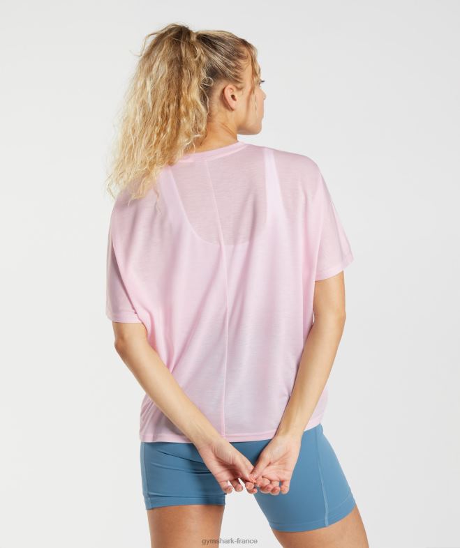 Gymshark t-shirt super doux rose craie femmes 6HF28425